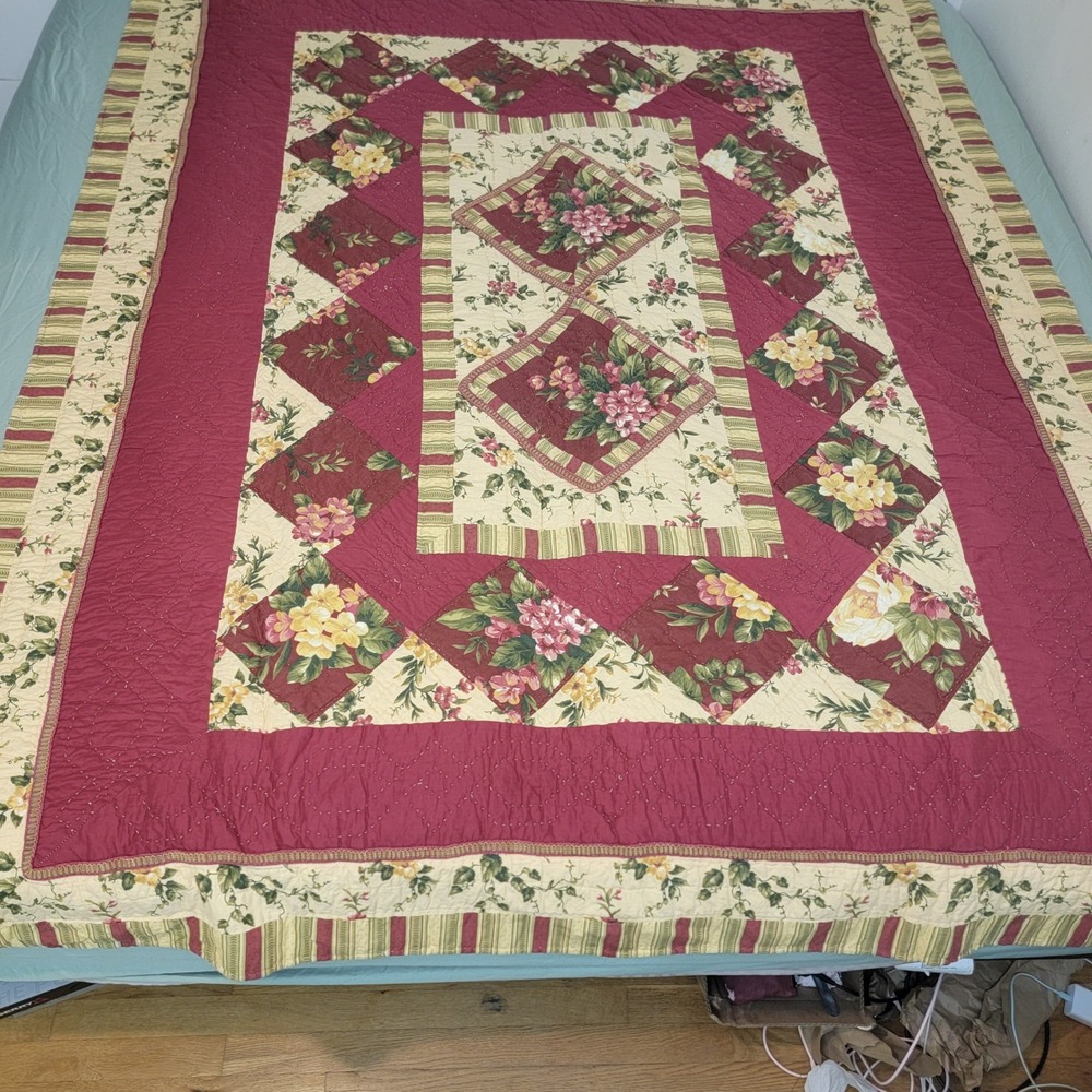 Waverly Garden Room Twin Floral Manor Patchwork Quilt Cotton Country Cottagecore